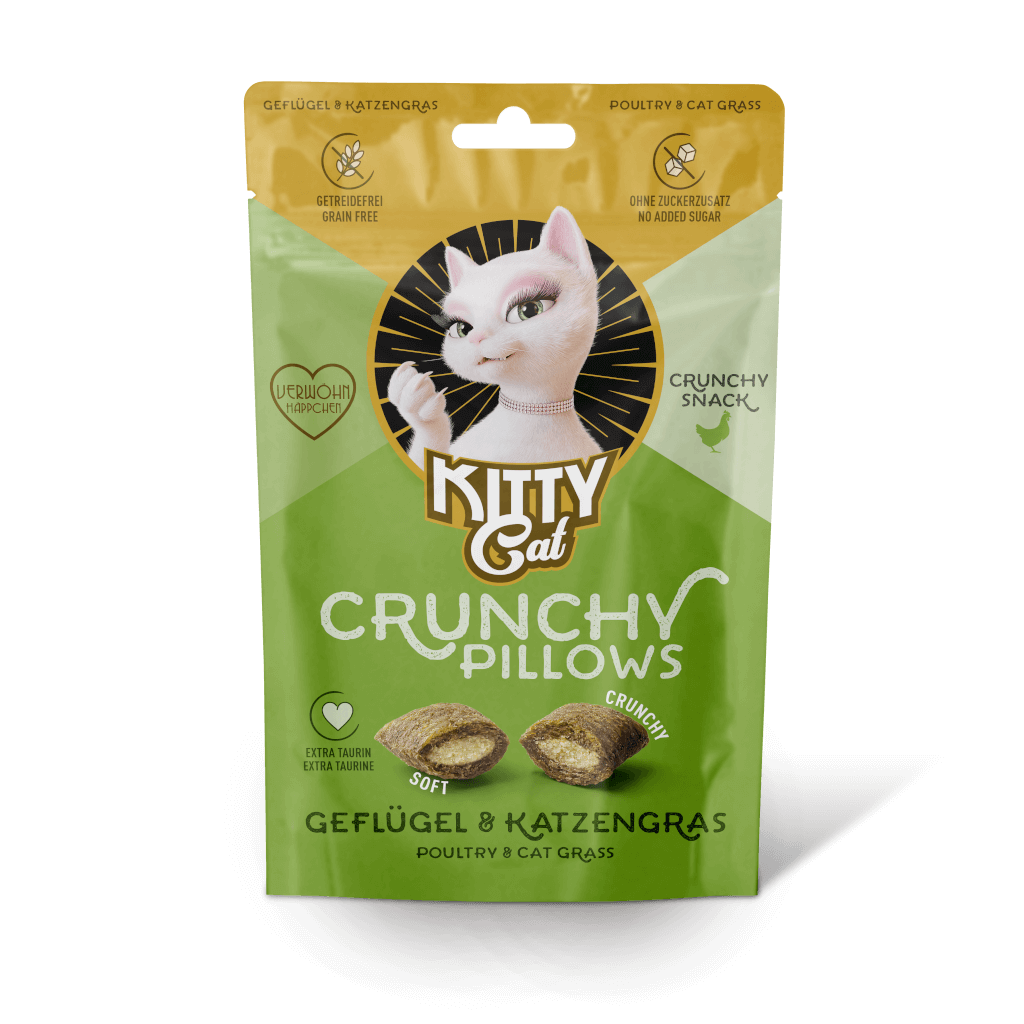 KITTY Cat Snack Crunchy Pillows - Geflügel & Katzengras 60 g - Hauptbild