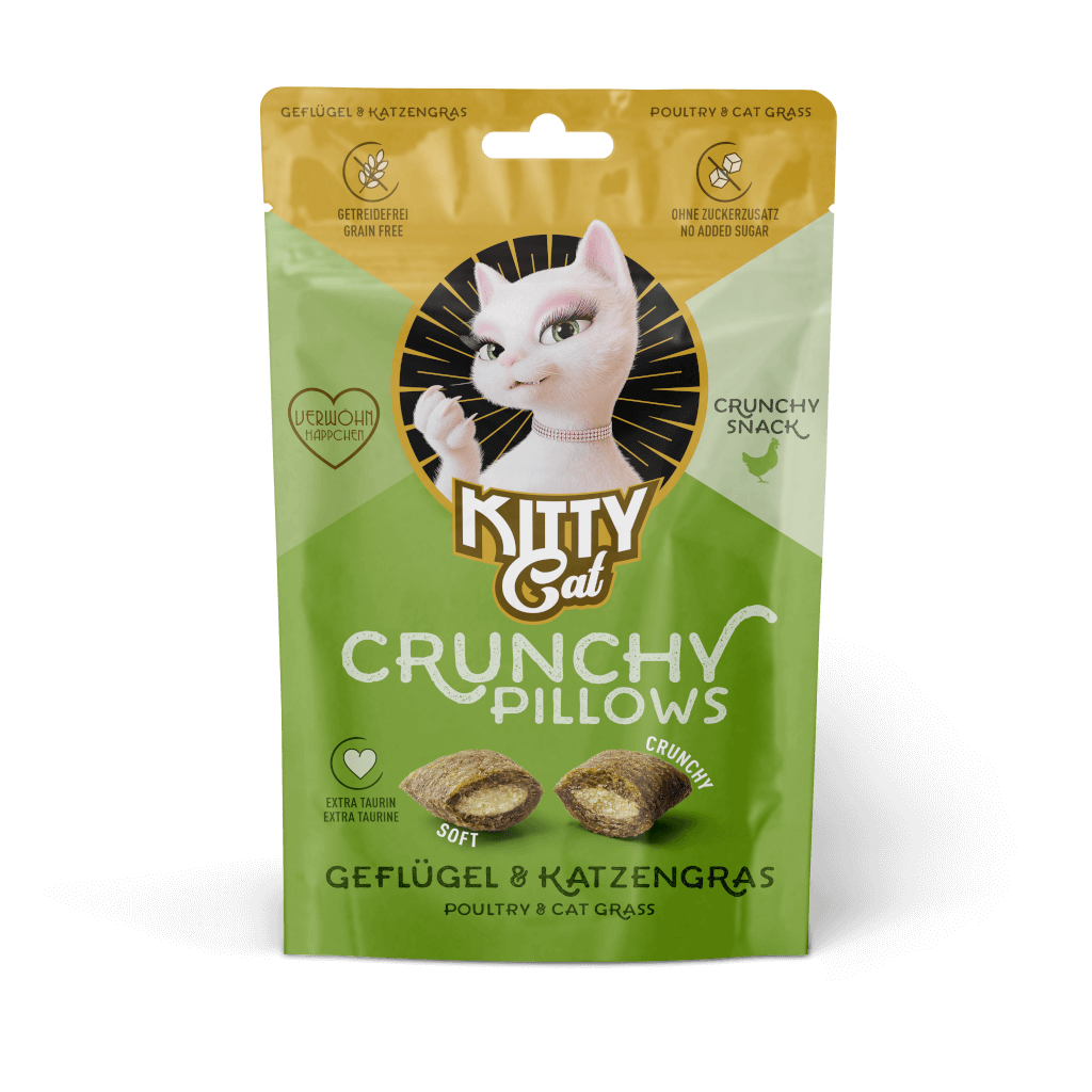 KITTY Cat Snack Crunchy Pillows - Geflügel & Katzengras 60 g - Hauptbild